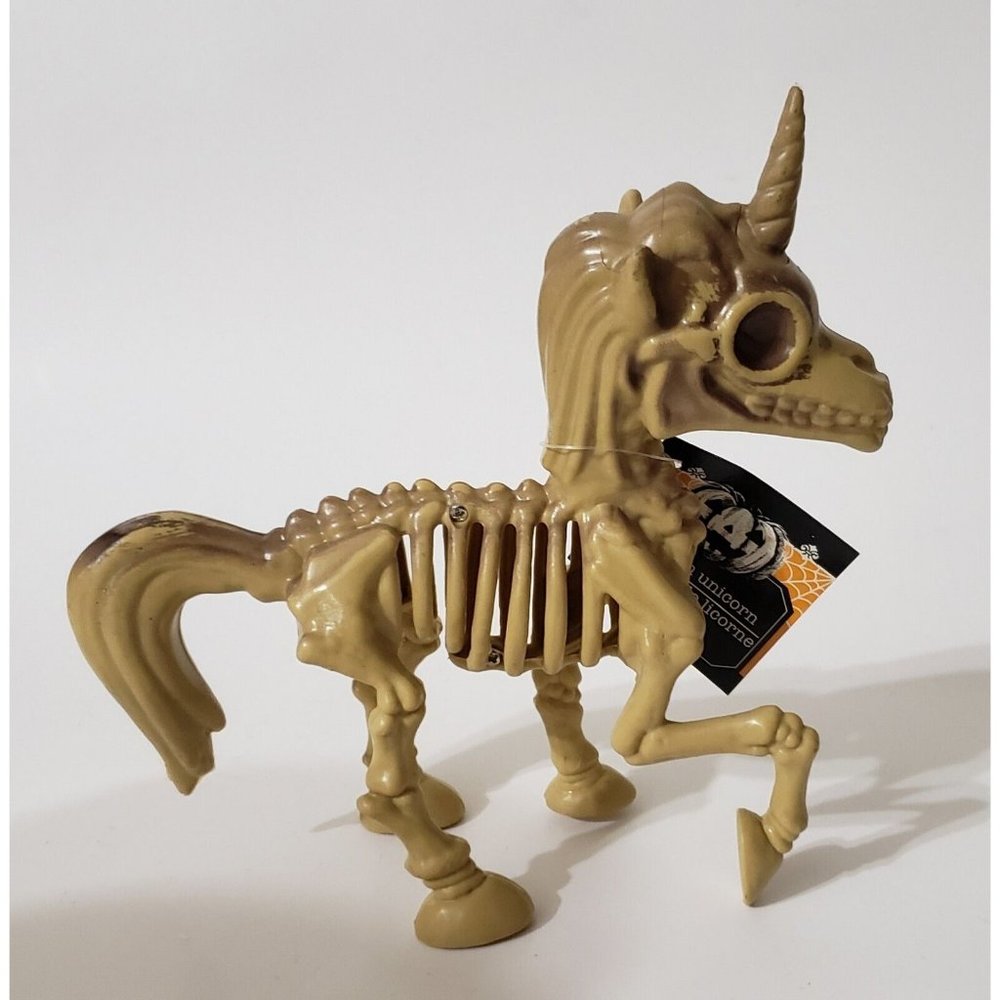 Halloween Spooky Bonez Unicorn Skeleton Decoration 7"